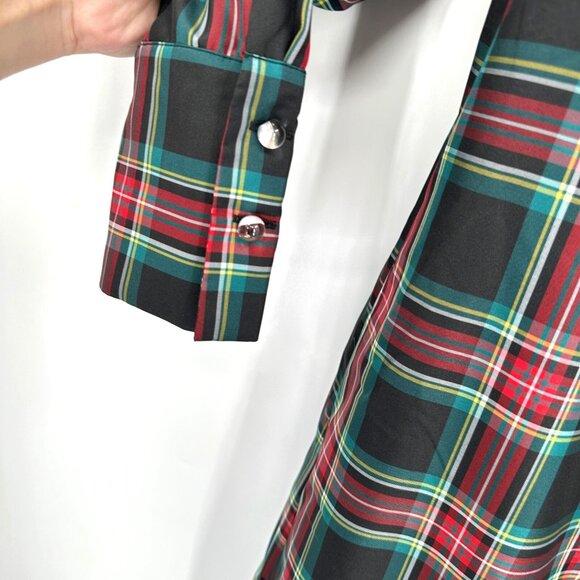 Tuckernuck Women's Highland Tartan Demy Dress sz L NWT Long Sleeve Shift Maxi - Picture 4 of 9